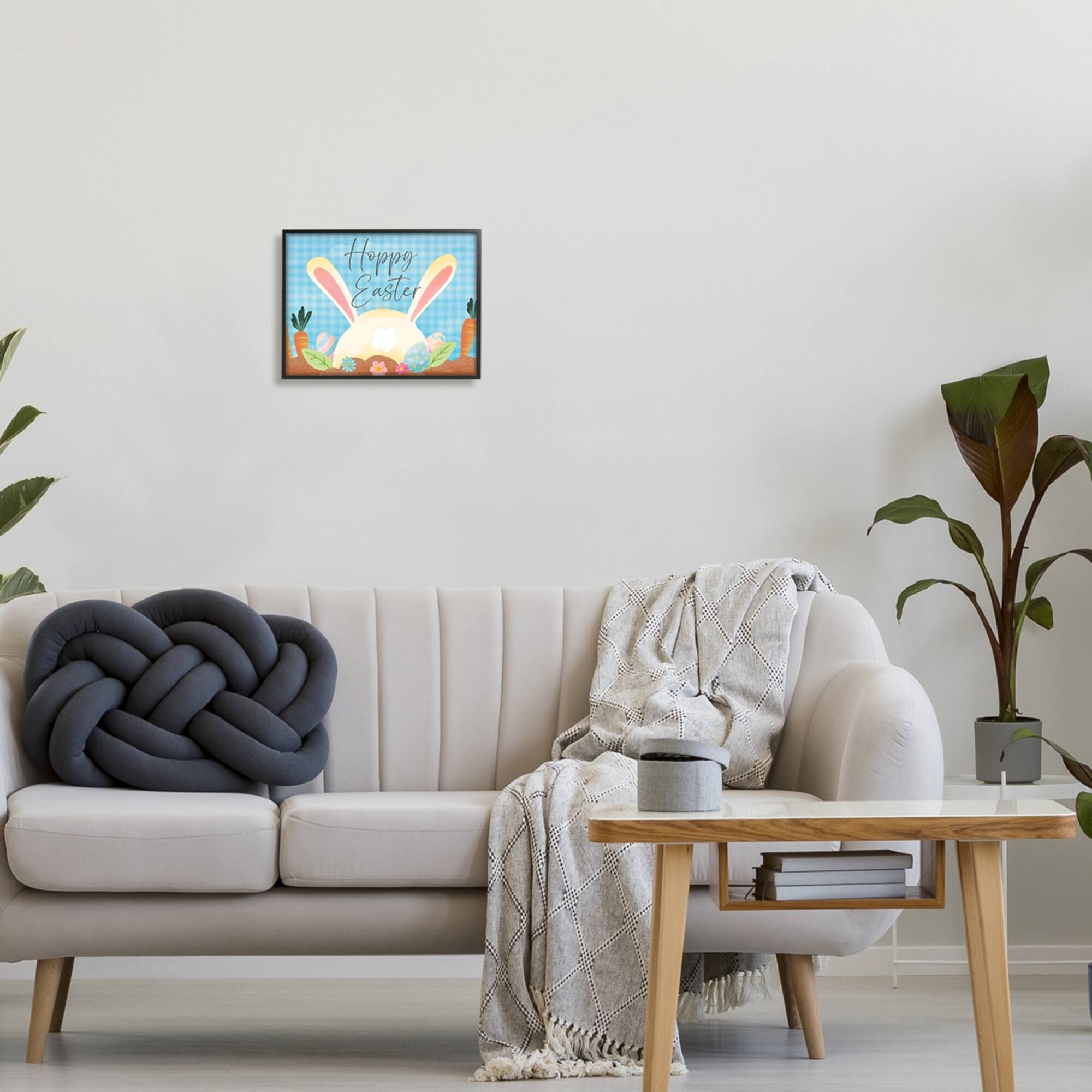 Stupell Industries Happy Easter Spring Carrot Garden Framed Giclee Art